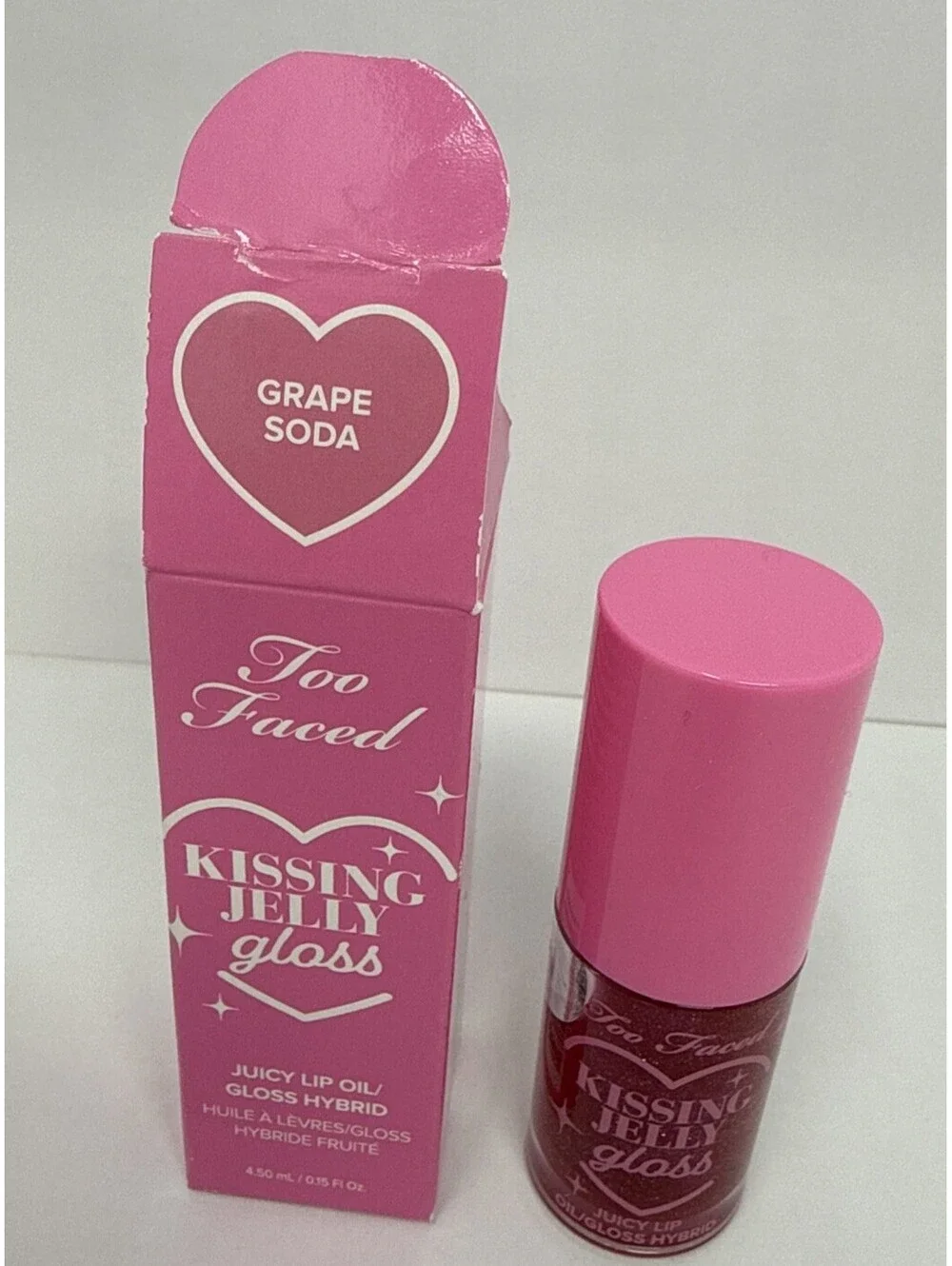 Too Faced Kissing Jelly Hydrating Lip Oil Gloss Shade Grape Soda 0.15 oz NIB CJ1